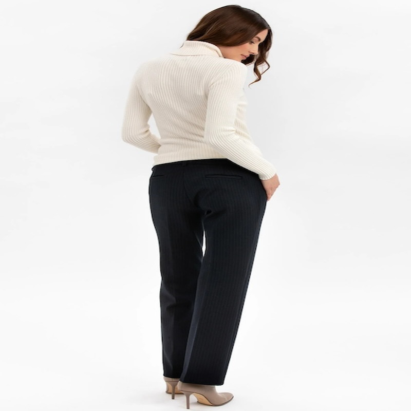 Made in Italy AURORA White Ribbed Maternity Turtleneck